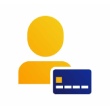 Icon of a person and a credit card in the bottom