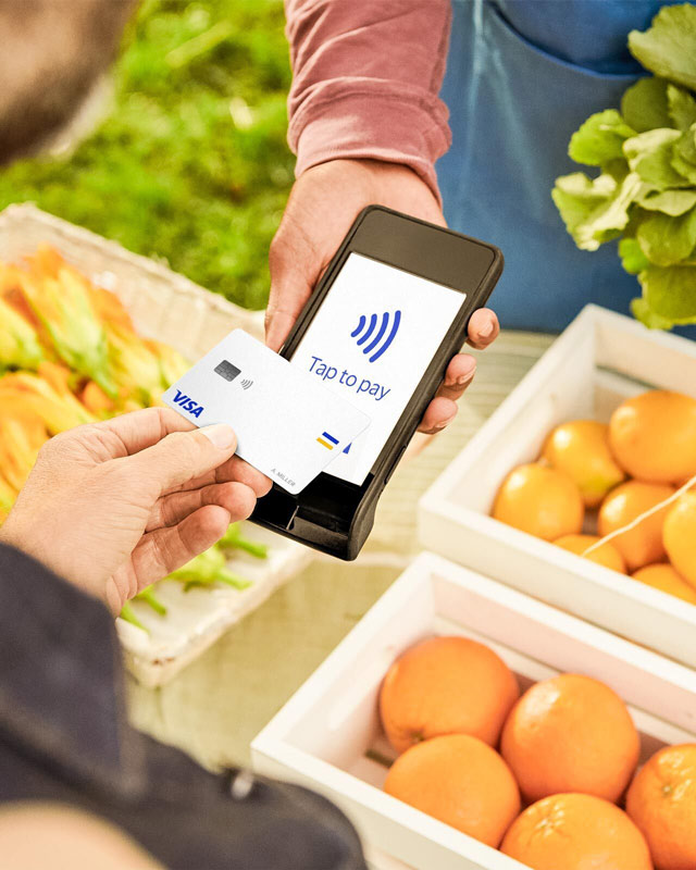 payment for fruit on phone