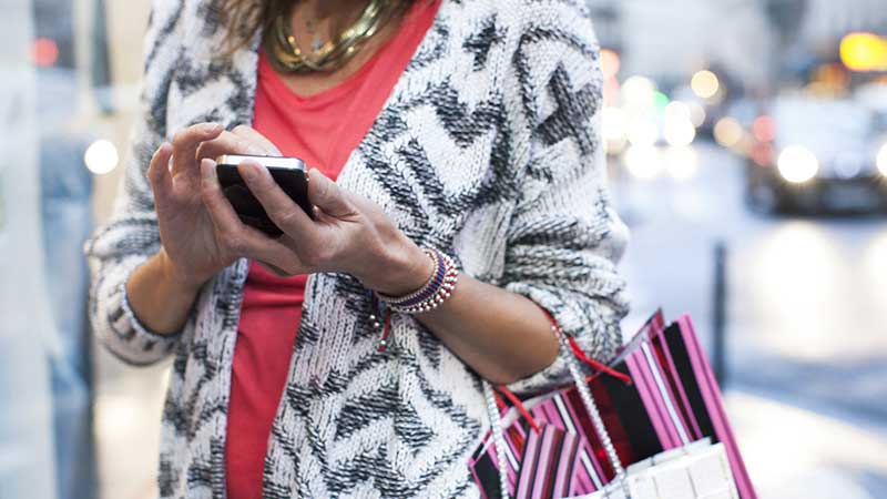 woman on smartphone