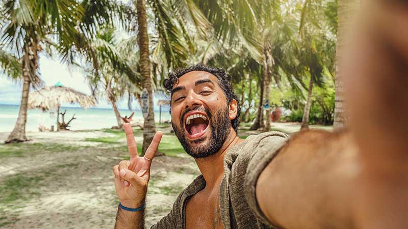 A man making a selfie